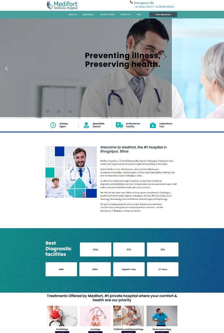 Medifort Wellness Hospital SEO Case Study