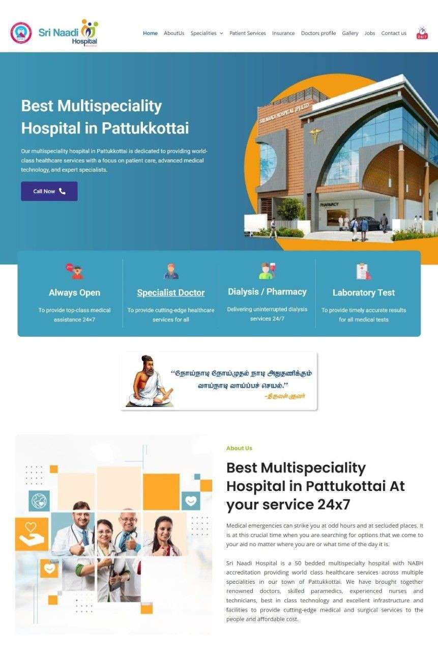 Sri Naadi Hospital SEO Case Study